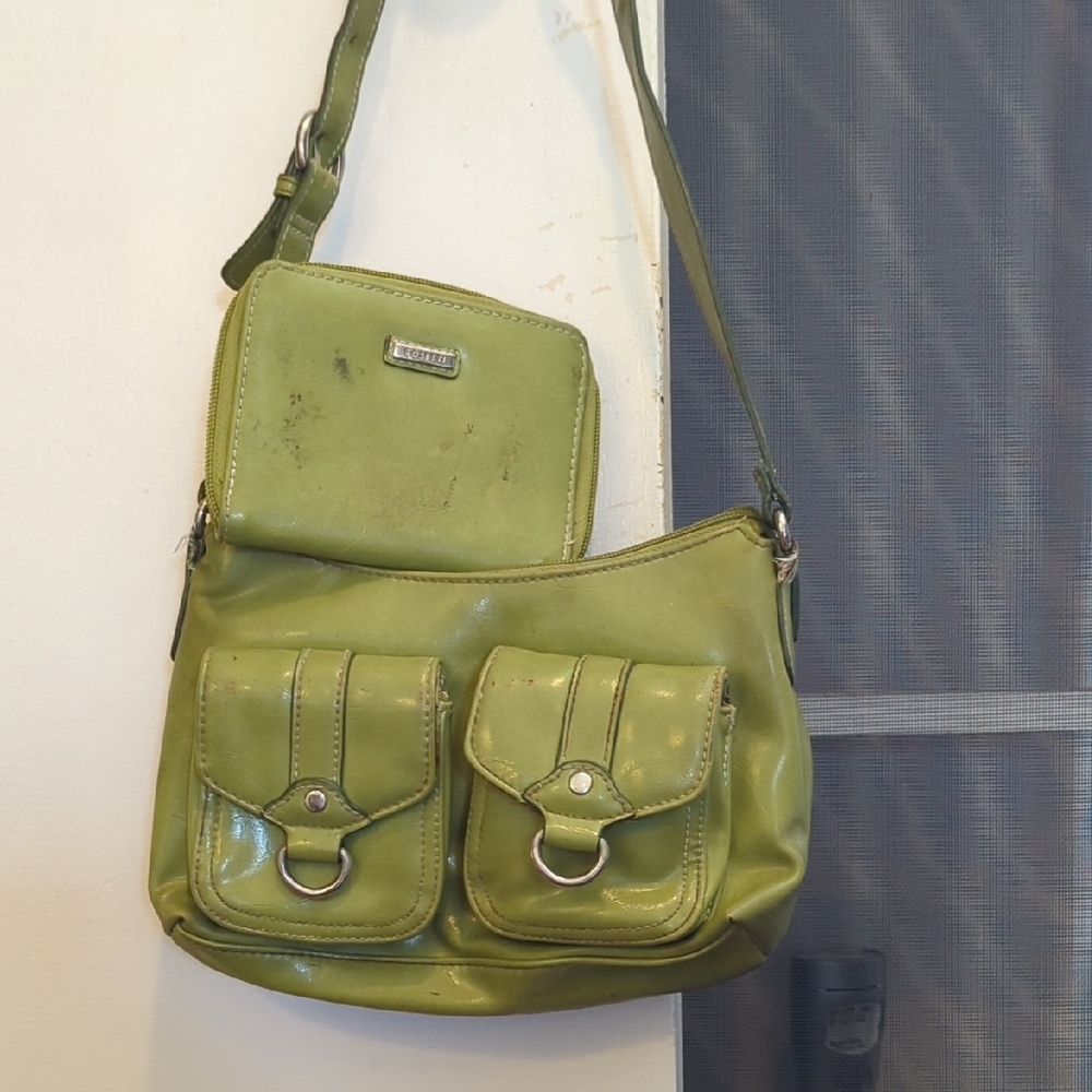 Rosetti Green Shoulder Bag with Utilitarian Design